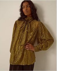 Monsoon - Zadie High Tie Neck Lace Blouse - Lyst