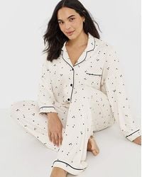 Pretty Secrets - Star Soft Knit Button Pj Set - Lyst