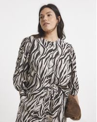 Simply Be - Puff Sleeve Button Down Linen Top - Lyst