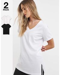 Simply Be - 2 Pack V Neck Longline T-Shirts - Lyst