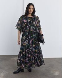 Simply Be - Paisley Cape Detail Maxi Dress - Lyst