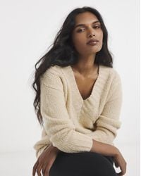 Simply Be - V-Neck Cable Boucle Tunic - Lyst