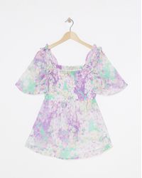 Simply Be - Occasion Shirred Square Neck Blouse - Lyst