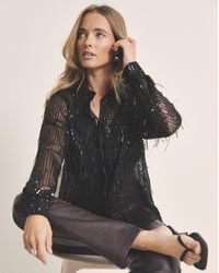 Simply Be - Fringe Sequin Shirt - Lyst