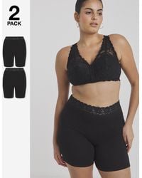 Pretty Secrets - 2 Pack Cotton Comfort Lace Trim Shorts - Lyst