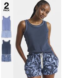Simply Be - 2 Pack Vest Ribbed Pj Sets - Lyst