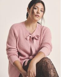 Simply Be - Tie Front Crew Neck Cardigan - Lyst
