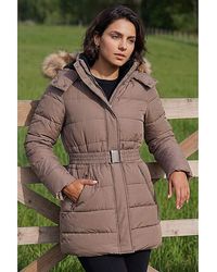 Roman - Roman Faux Fur Padded Belt Coat - Lyst