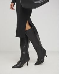 Simply Be - Knee High Heeled Boots Strap Wide S - Lyst