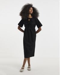 Simply Be - Denim Tie Front Midi Dress - Lyst
