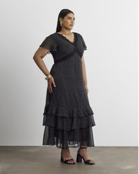 Joanna Hope - Lace Trim Ruffle Midi Dress - Lyst