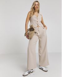 Simply Be - Wide Leg Tailored Trousers - Lyst