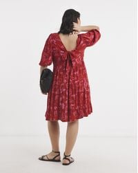 Simply Be - Crinkle Printed Skater Dress - Lyst