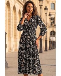 Roman - Roman Floral Print Midi Dress - Lyst