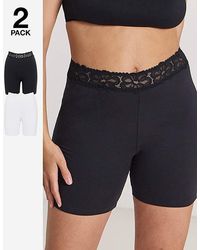 Pretty Secrets - 2 Pack Lace Trim Shorts - Lyst