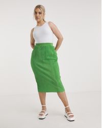 Simply Be - Plisse Midi Tube Skirt - Lyst