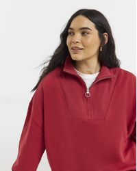 Simply Be - 1/4 Zip Sweatshirt With Rib Panel - Lyst