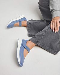 Heavenly Soles - T&C Bar Leather Trainer Ex Wide Fit - Lyst