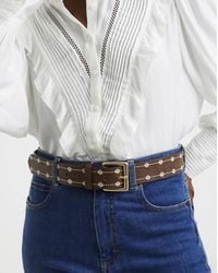 Simply Be - Floral Embroidered Jean Belt - Lyst