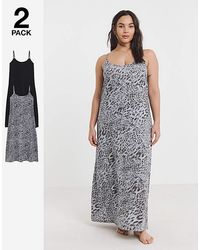 Simply Be - Leopard Print Value 2 Pack Nighties - Lyst