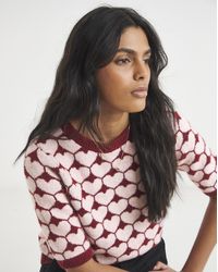 Simply Be - Heart Print Knitted T-Shirt - Lyst