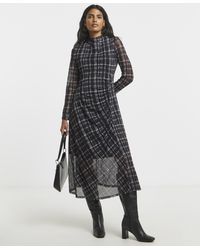 Simply Be - Ruched Mesh Midi Dress - Lyst