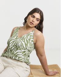 Simply Be - Khaki V Neck Cami - Lyst