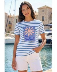 Roman - Roman Motif Stripe Print Cotton T-Shirt - Lyst