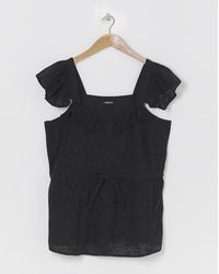 Simply Be - Sbe Frill Sleeve Broderie Blouse - Lyst