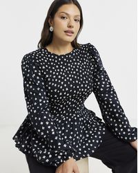 Simply Be - Long Sleeve Shirred Top - Lyst