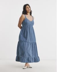 Simply Be - Sleeveless Denim Midi Dress - Lyst