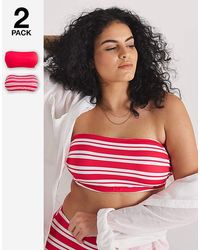 Simply Be - 2 Pack Value Bandeau Bikini Tops - Lyst