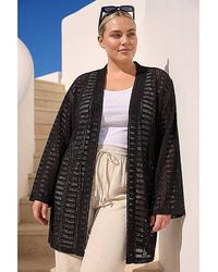 Roman Curve - Open Knit Cardigan - Lyst