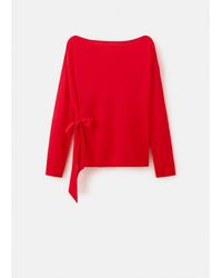 Mango - Fine Knit Bow Jumper - Lyst