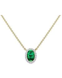 iJewel - 9Ct Lab Diamond Emerald Nkl - Lyst