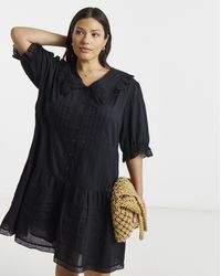 Simply Be - Collar Detail Smock Dress - Lyst