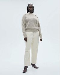 Mango - Creme High Neck Sweater - Lyst