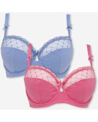 Pretty Secrets - 2 Pack Rachel Embroidered Balcony Bras - Lyst