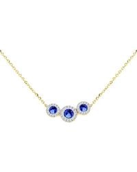 iJewel - 9Ct Lab Diamond Sapphire Nkl - Lyst