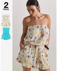 Simply Be - 2 Pack Value Bandeau Playsuits - Lyst
