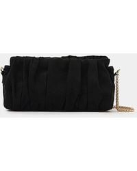 Accessorize - Ruched Faux Suede Clutch Bag - Lyst