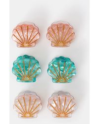 Accessorize - 6-Pack Mini Shell Claw Clips - Lyst