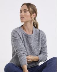 Simply Be - Diamante Bow Fluffy Jumper - Lyst
