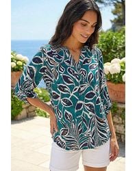 Roman - Roman Textured Leaf Print Shirt - Lyst