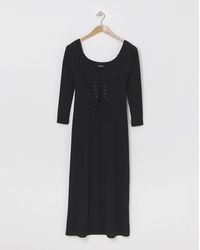 Simply Be - Corset Detail Rib Midi Dress - Lyst