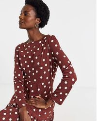 JD Williams - Spot Print Textured Jersey Pleated Dress - Lyst