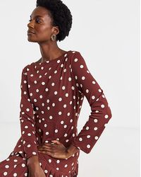 JD Williams - Spot Print Textured Jersey Pleated Dress - Lyst
