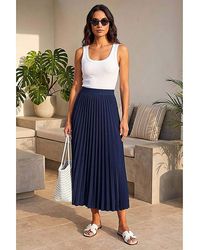 Roman - Roman Pleated Elastic Waist Maxi Skirt - Lyst