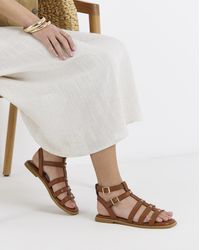 Simply Be - Scallop Gladiator Sandals Wide - Lyst