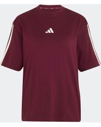 adidas - 3 Stripe Boyfriend Fit T-Shirt - Lyst